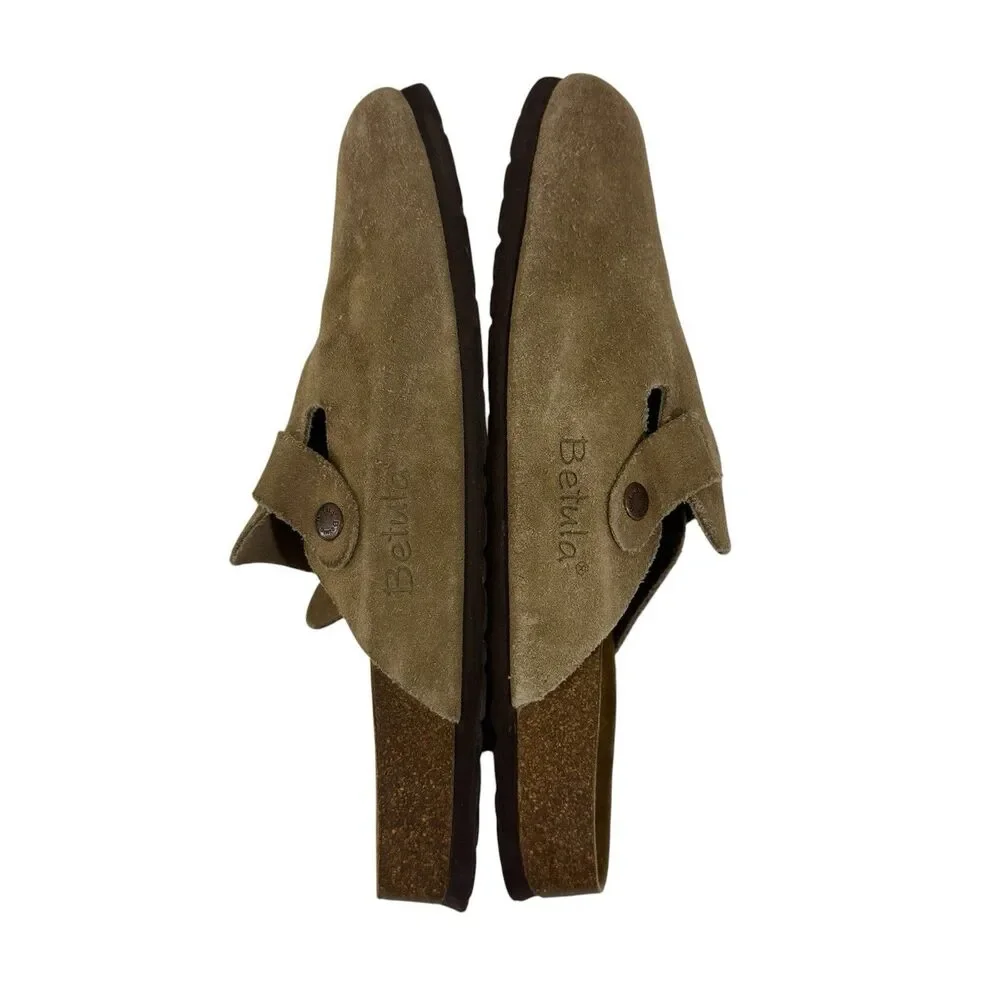 Birkenstock Betula Boston Clogs 10 US 43 EU NARROW Mules Brown Suede Mens READ